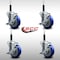 Service Caster 4'' SS Blue Poly Swivel 3/4'' Expanding Stem Caster Set with Brake, 4PK SCC-SSEX20S414-PPUB-BLUE-TLB-34-4 - alternate 4